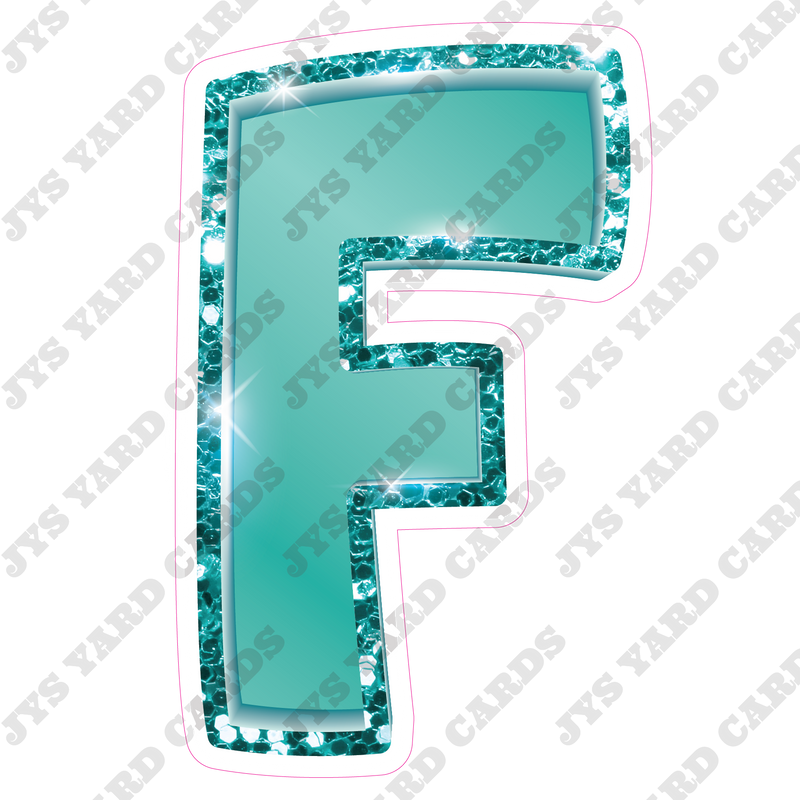 Single Letters: 23” Bouncy Metallic Teal - Yard Card Signs by JYS International