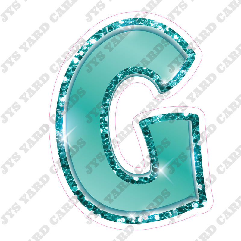 Single Letters: 12” Bouncy Metallic Teal