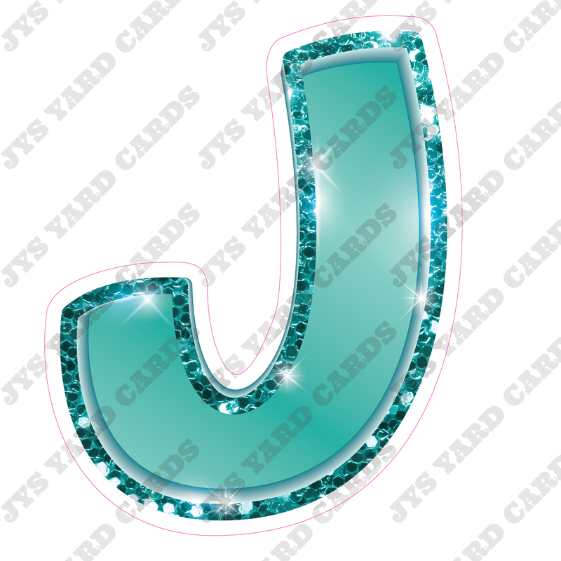 Single Letters: 23” Bouncy Metallic Teal - Yard Card Signs by JYS International