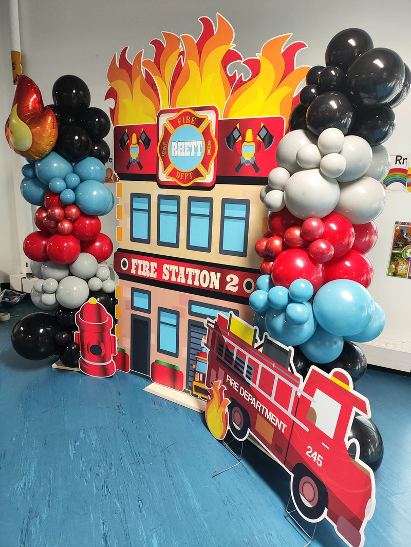 Fire Station Backdrop Party Decor