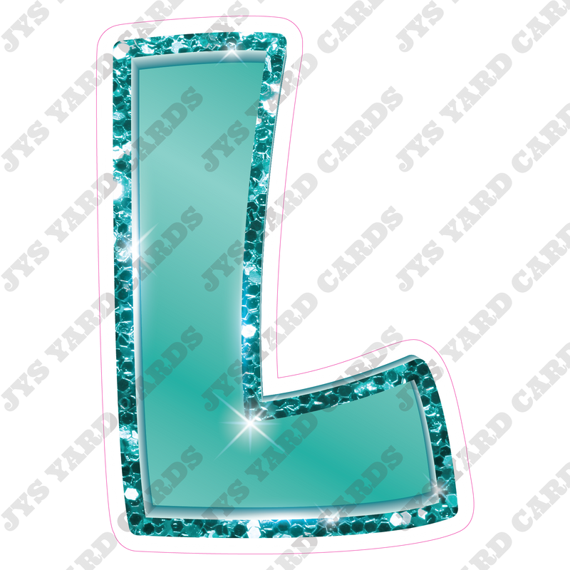 Single Letters: 23” Bouncy Metallic Teal - Yard Card Signs by JYS International