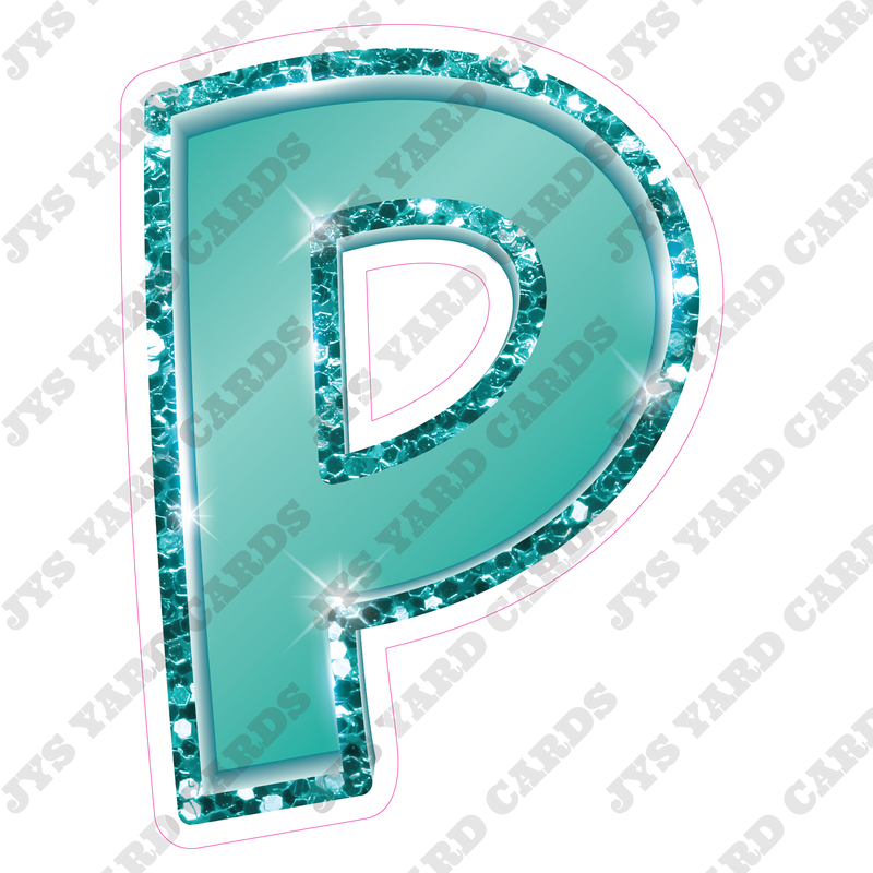 Single Letters: 23” Bouncy Metallic Teal - Yard Card Signs by JYS International