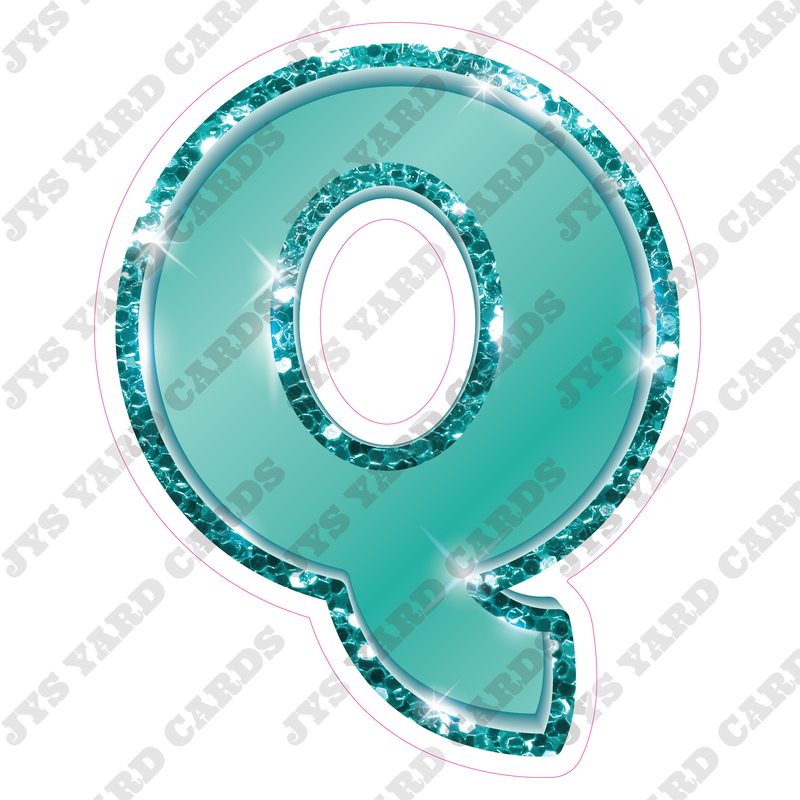 Single Letters: 23” Bouncy Metallic Teal - Yard Card Signs by JYS International