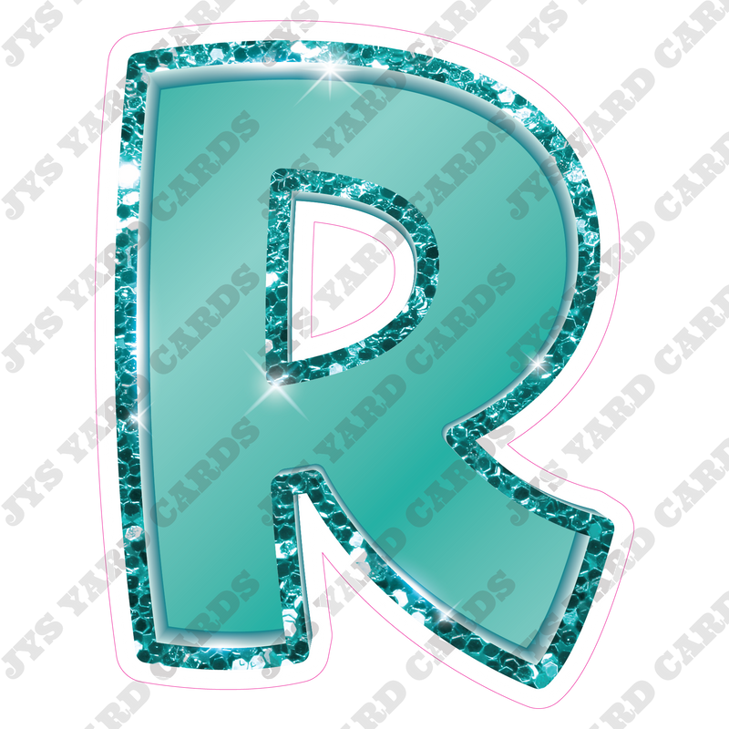 Single Letters: 23” Bouncy Metallic Teal - Yard Card Signs by JYS International