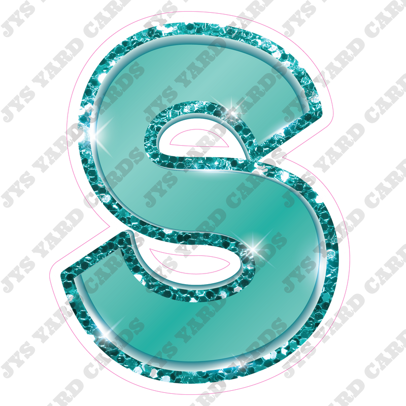 Single Letters: 12” Bouncy Metallic Teal