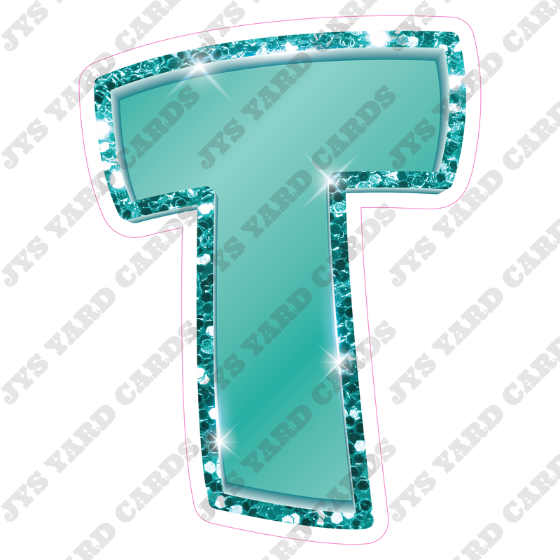 Single Letters: 23” Bouncy Metallic Teal - Yard Card Signs by JYS International