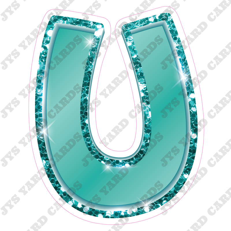 Single Letters: 12” Bouncy Metallic Teal - Yard Card Signs by JYS International