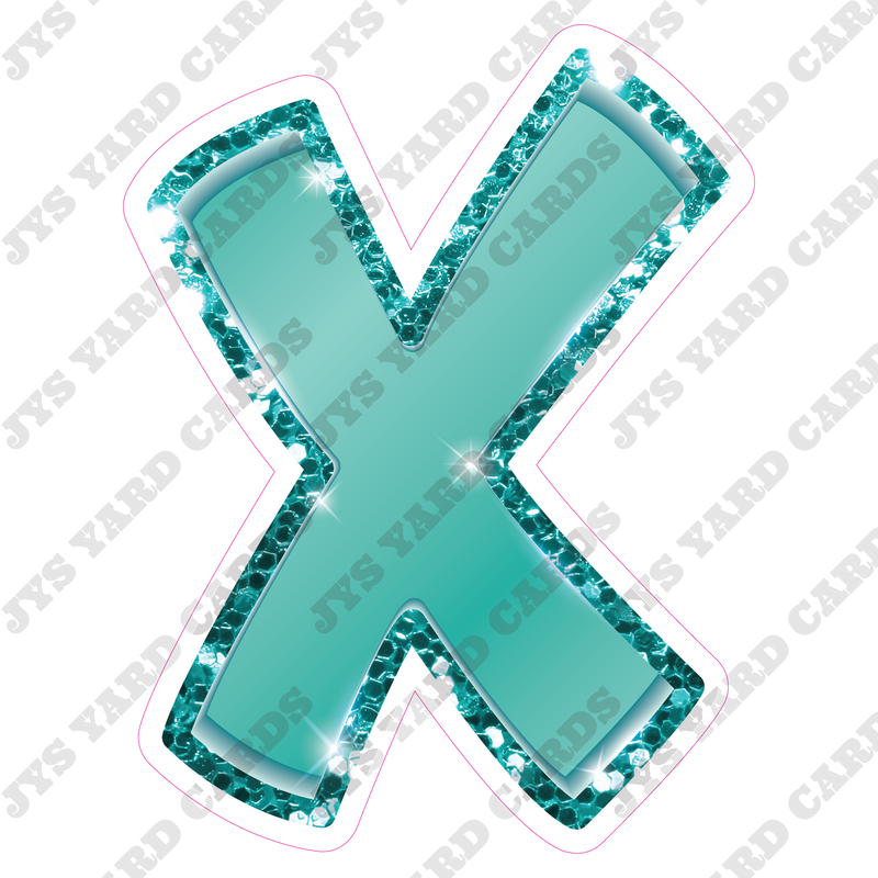 Single Letters: 12” Bouncy Metallic Teal