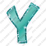 Single Letters: 12” Bouncy Metallic Teal - Yard Card Signs by JYS International