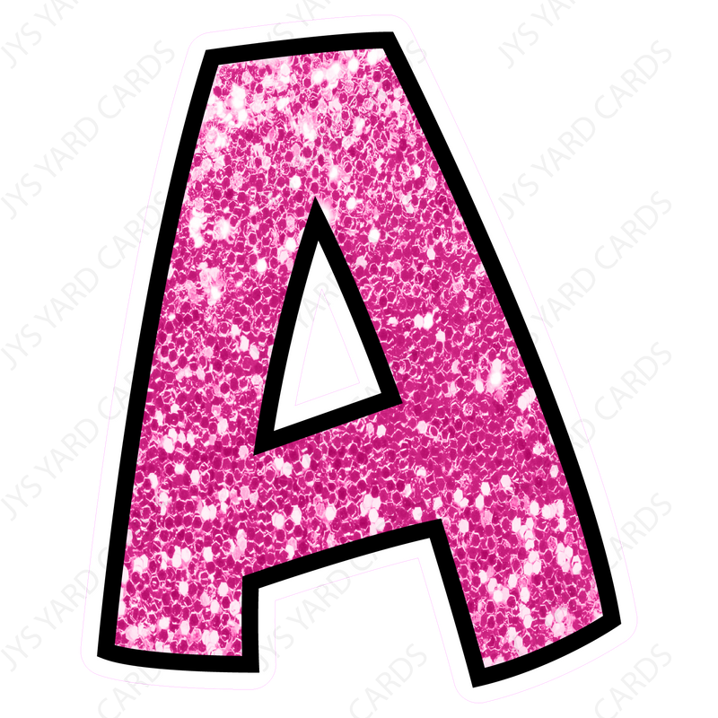 Single Letters: 12” Bouncy Glitter Pink