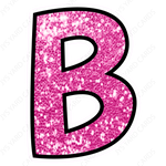 Single Letters: 12” Bouncy Glitter Pink