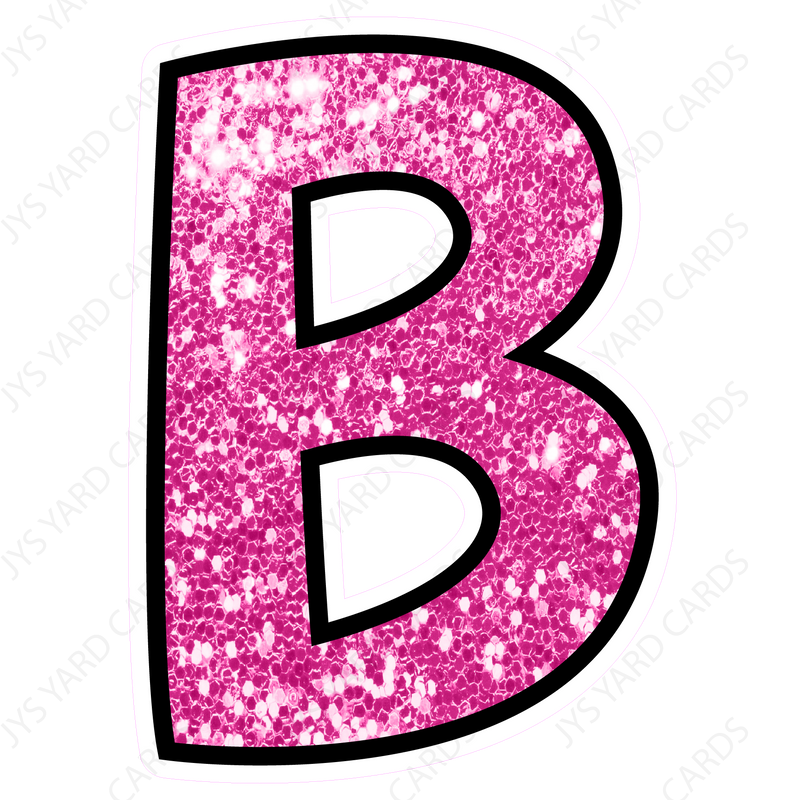 Single Letters: 12” Bouncy Glitter Pink