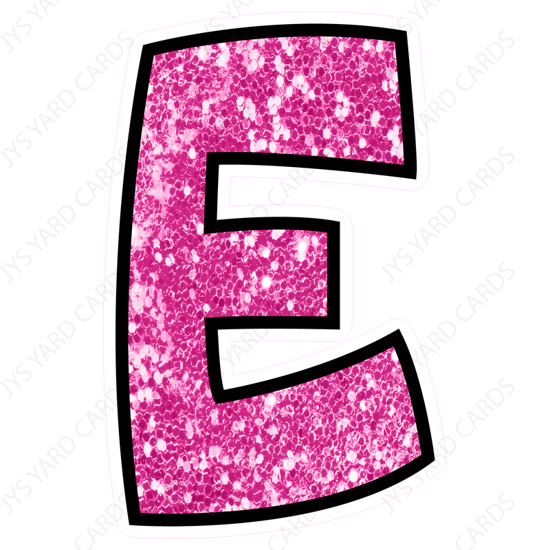 Single Letters: 12” Bouncy Glitter Pink