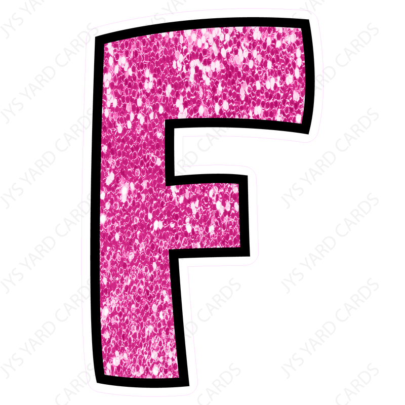 Single Letters: 12” Bouncy Glitter Pink