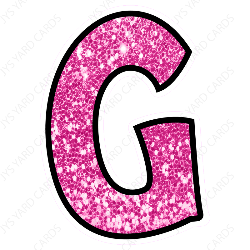 Single Letters: 12” Bouncy Glitter Pink