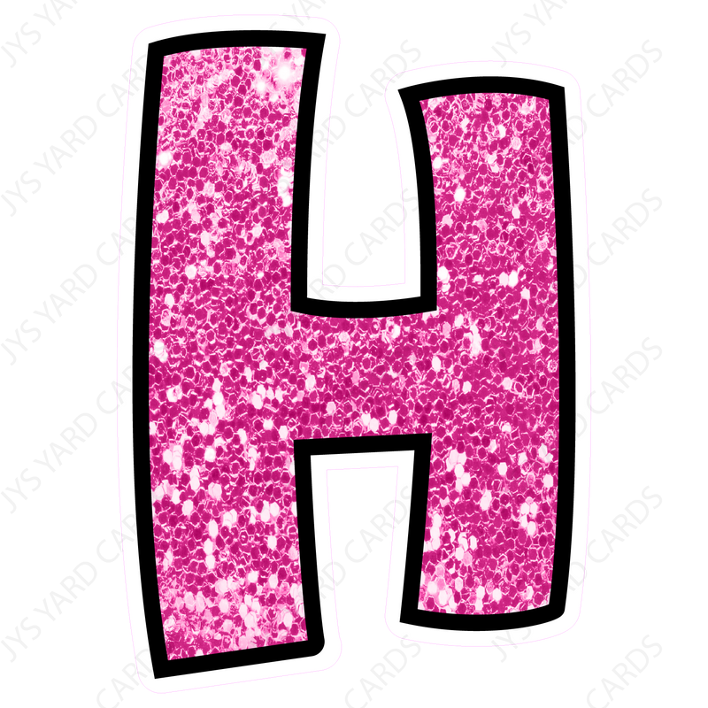 Single Letters: 12” Bouncy Glitter Pink