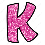 Single Letters: 12” Bouncy Glitter Pink