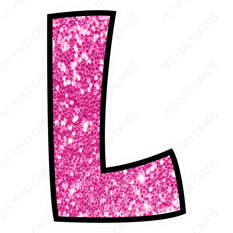 Single Letters: 12” Bouncy Glitter Pink