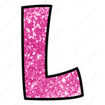 Single Letters: 23” Bouncy Glitter Pink