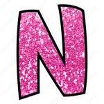 Single Letters: 12” Bouncy Glitter Pink