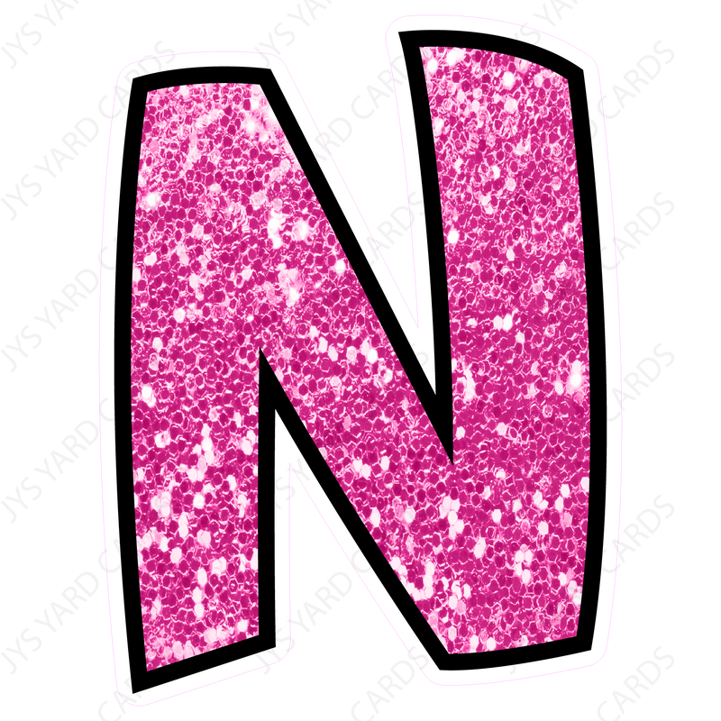 Single Letters: 12” Bouncy Glitter Pink