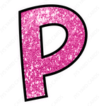 Single Letters: 12” Bouncy Glitter Pink