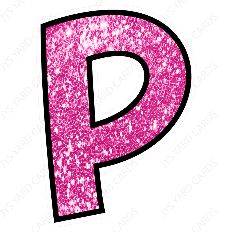 Single Letters: 12” Bouncy Glitter Pink