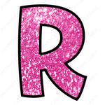 Single Letters: 12” Bouncy Glitter Pink