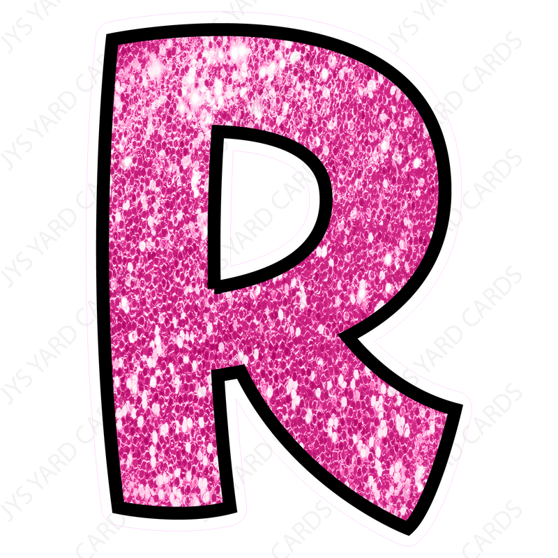 Single Letters: 12” Bouncy Glitter Pink