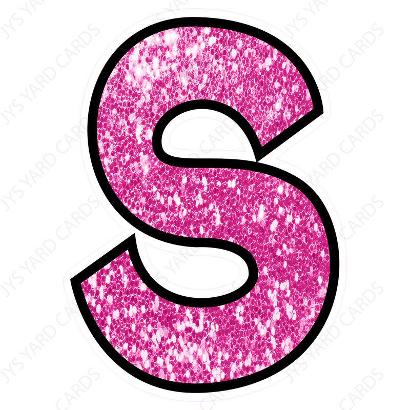 Single Letters: 12” Bouncy Glitter Pink