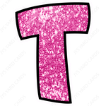 Single Letters: 12” Bouncy Glitter Pink