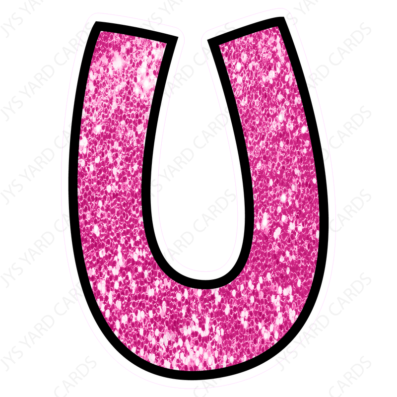 Single Letters: 12” Bouncy Glitter Pink