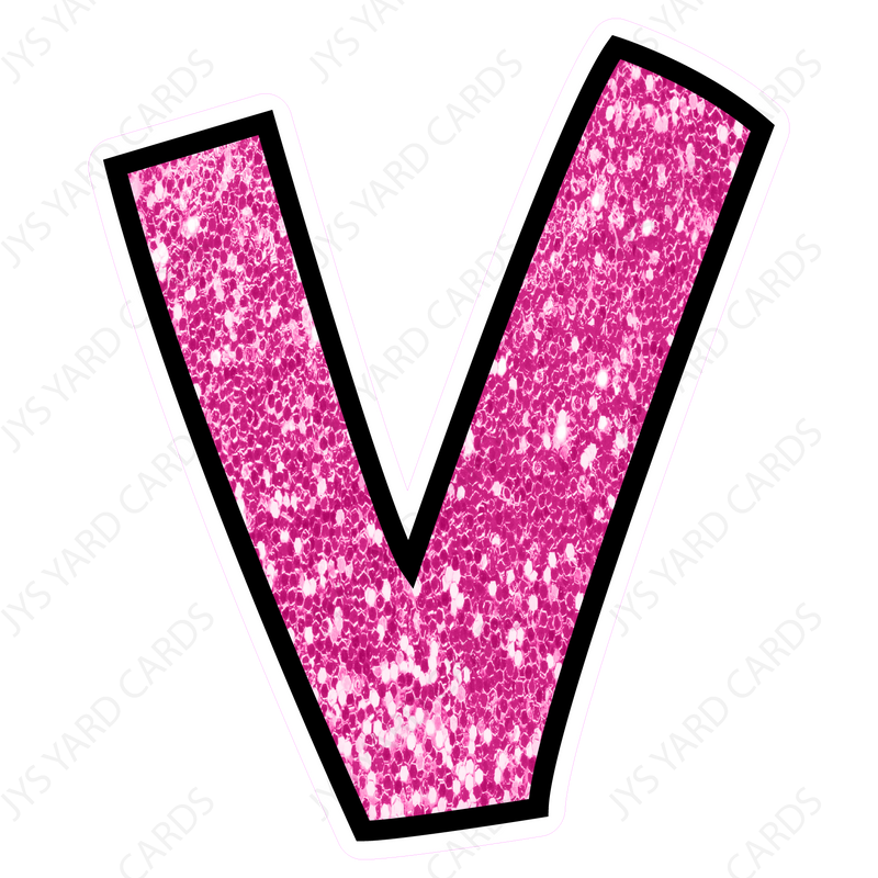 Single Letters: 12” Bouncy Glitter Pink