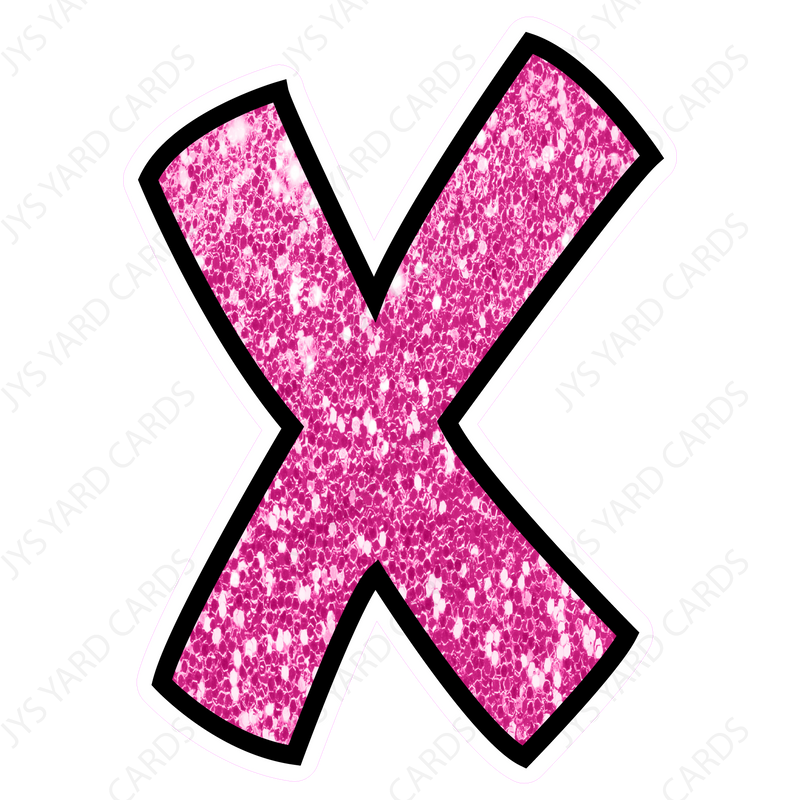 Single Letters: 12” Bouncy Glitter Pink