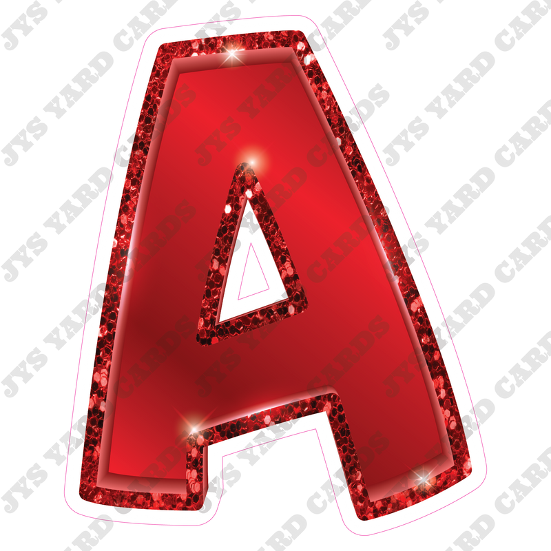 Single Letters: 12” Bouncy Metallic Red