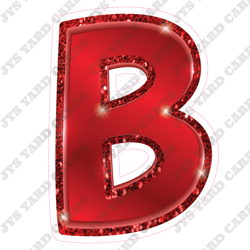 Single Letters: 12” Bouncy Metallic Red