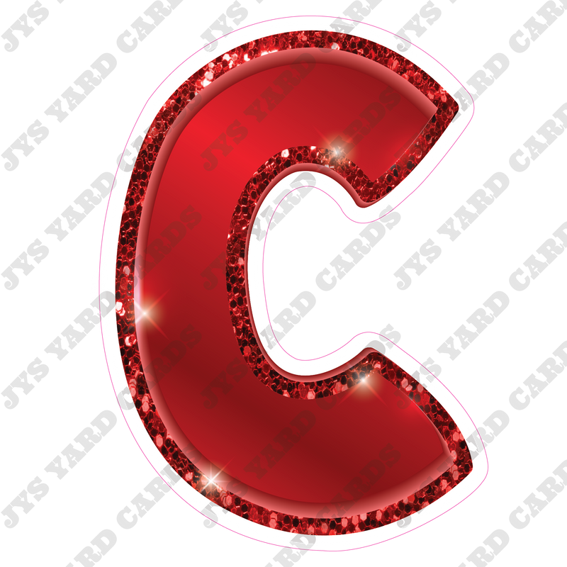 Single Letters: 12” Bouncy Metallic Red