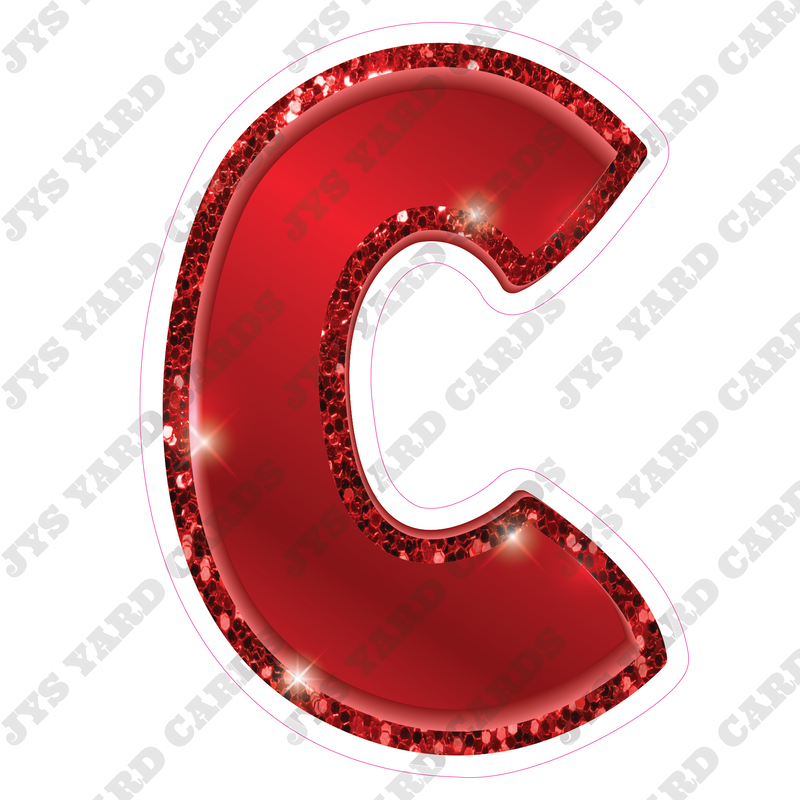 Single Letters: 18” Bouncy Metallic Red