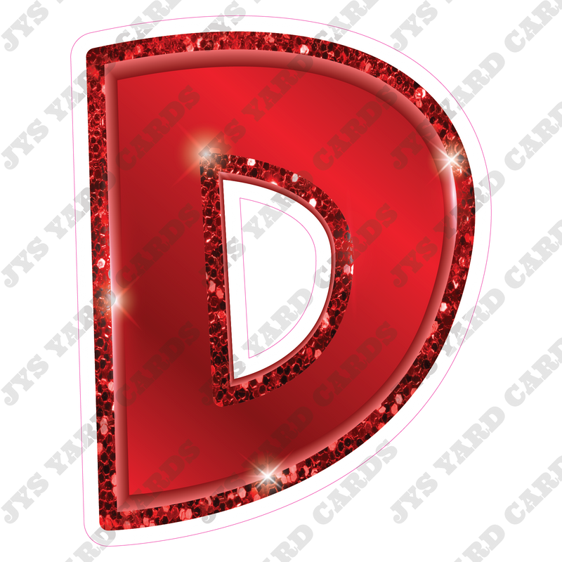 Single Letters: 12” Bouncy Metallic Red - Yard Card Signs by JYS International