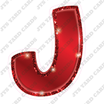 Single Letters: 12” Bouncy Metallic Red - Yard Card Signs by JYS International