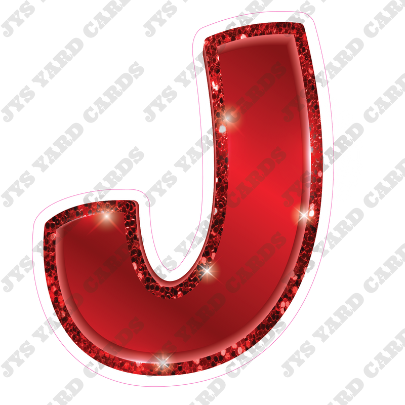 Single Letters: 12” Bouncy Metallic Red