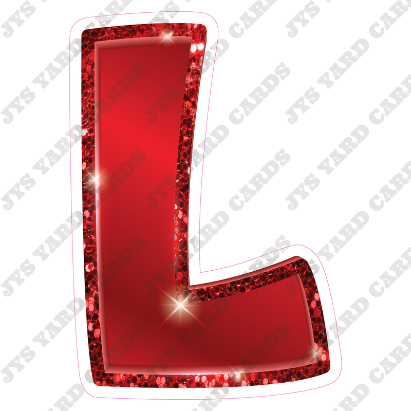 Single Letters: 12” Bouncy Metallic Red