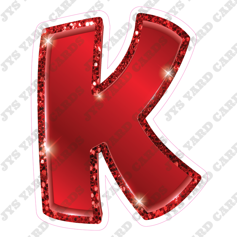 Single Letters: 18” Bouncy Metallic Red