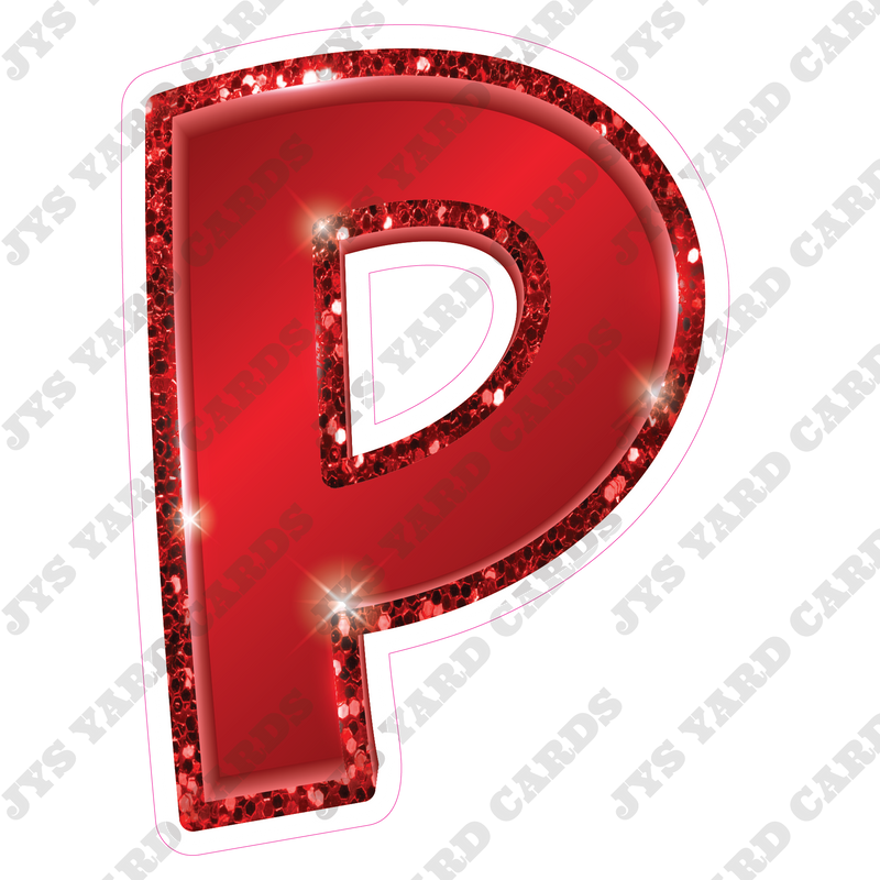 Single Letters: 12” Bouncy Metallic Red