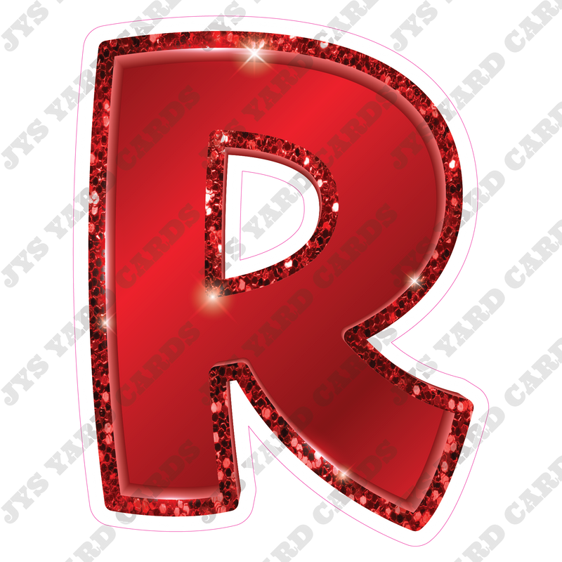 Single Letters: 12” Bouncy Metallic Red