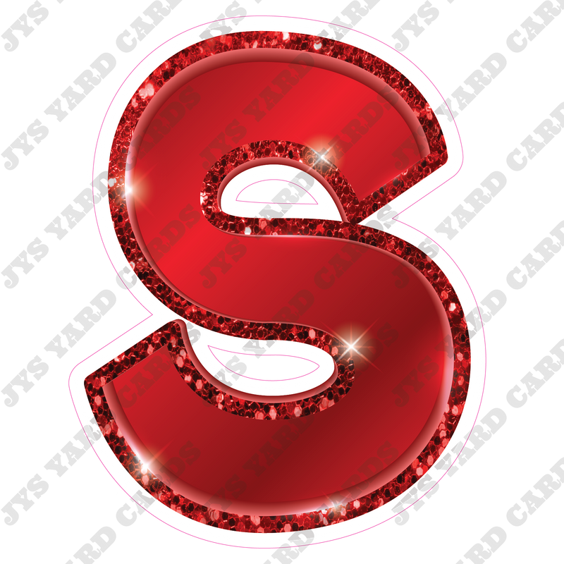 Single Letters: 12” Bouncy Metallic Red - Yard Card Signs by JYS International