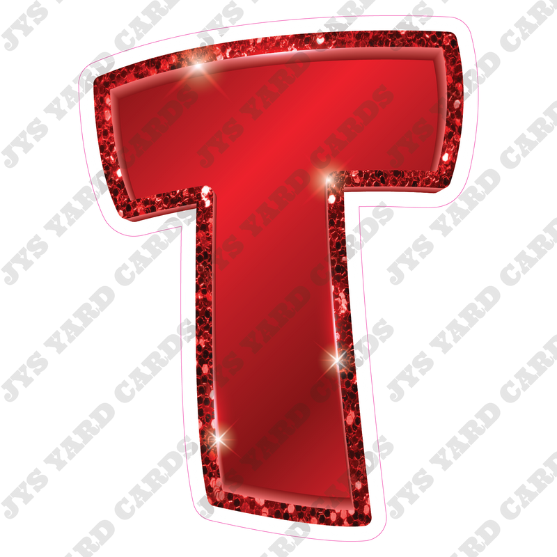 Single Letters: 18” Bouncy Metallic Red