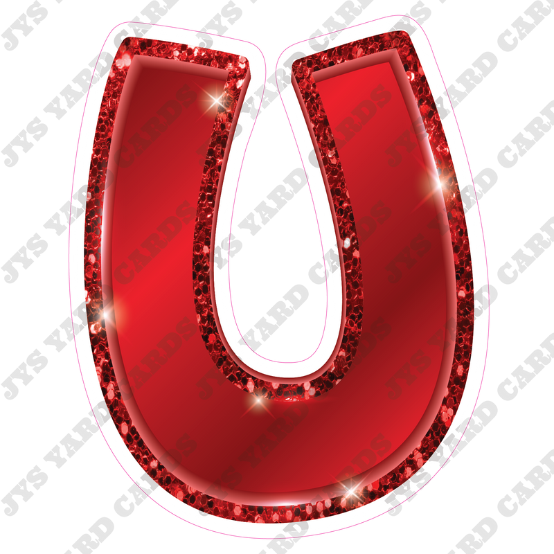 Single Letters: 12” Bouncy Metallic Red - Yard Card Signs by JYS International