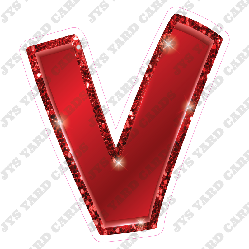 Single Letters: 18” Bouncy Metallic Red