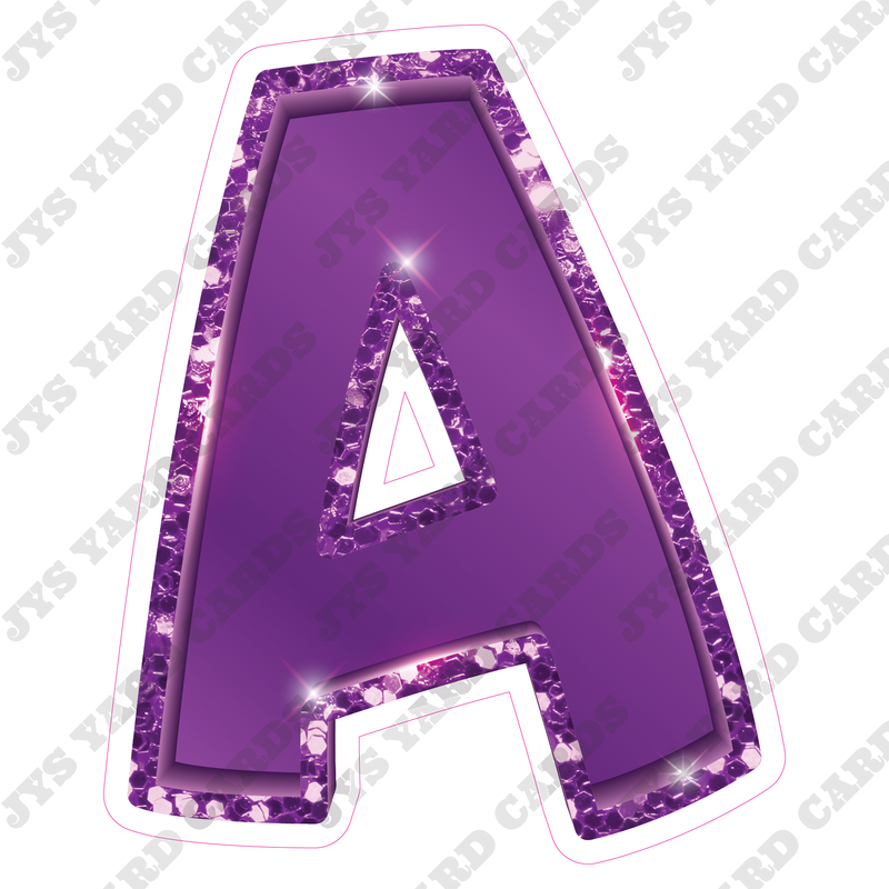 Single Letters: 18” Bouncy Metallic Purple - Yard Card Signs by JYS International